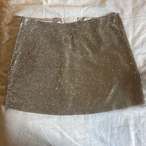 Rhinestone mini skirt - broken zipper but NWT - size M/L